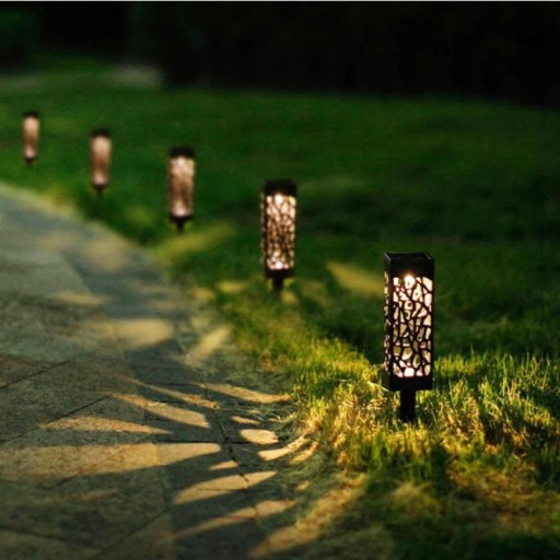 ZÁHRADNÁ SOLÁRNA LAMPA ČIERNA STÓĽOVÁ LED LAMPA 18x6x6 cm