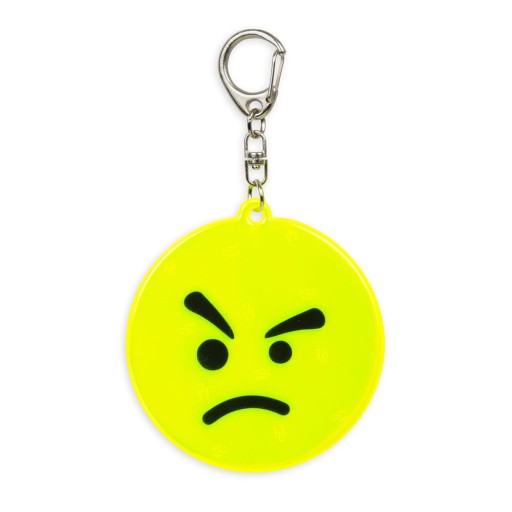Reflexný mäkký Emoji prívesok Anger Yellow Premium 3M