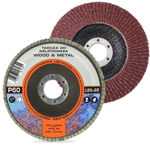 5x KOTOUČ KLAPKY 125 MM P60 DREVENÁ KLAPKA NA BRÚSENIE KOVU BRÚS.