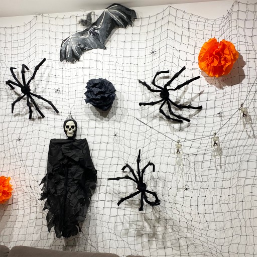 DEKORATÍVNA SIEŤ PIDER WEB HALLOWEENSKÉ OZDOBY BALÓNKY VANEC PIDER BAT