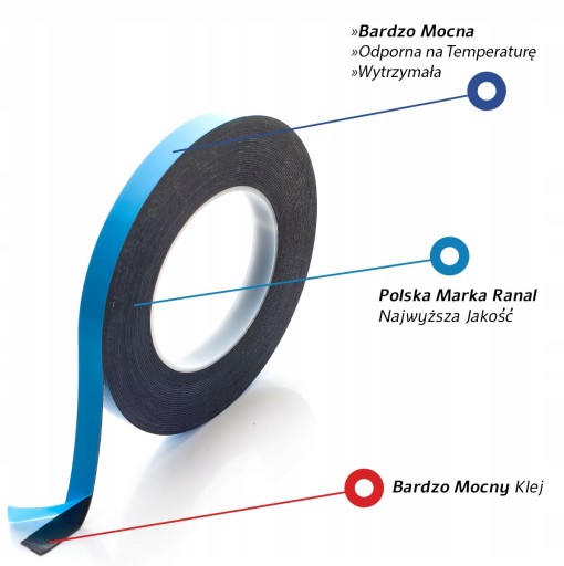 Obojstranná automobilová montážna páska 9mm x 10m RANAL