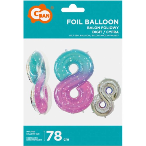 Fólia BALÓN ČÍSLO 8. narodeniny KOZMOS veľ