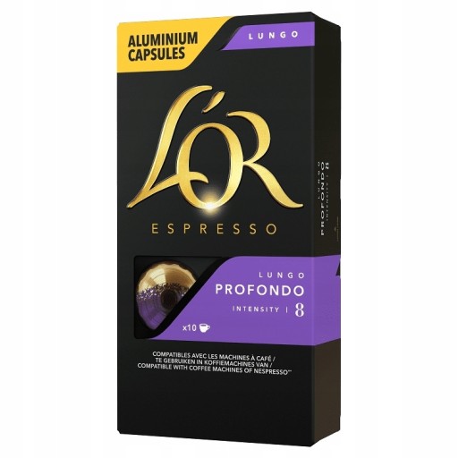Kapsule pre Nespresso L'OR Lungo PROFONDO 8 Intensity 10 ks.