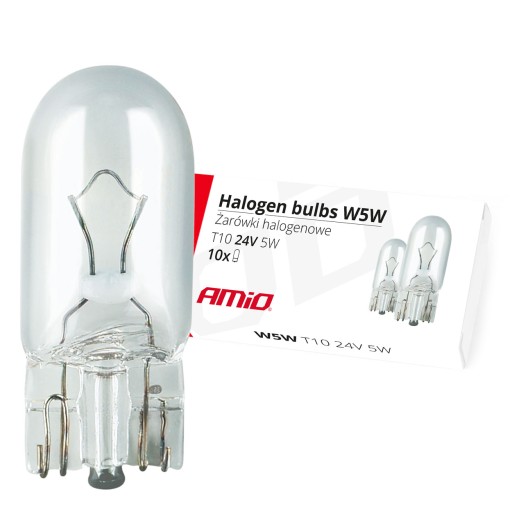 HALOGÉNOVÉ ŽIAROVKY W5W T10 5W W2.1x9.5d 24V 10ks