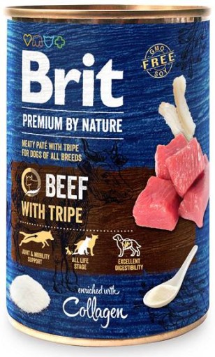 Brit Premium by Nature Pies Hovädzie s dršťkami Mokré krmivo s hovädzím mäsom 400g