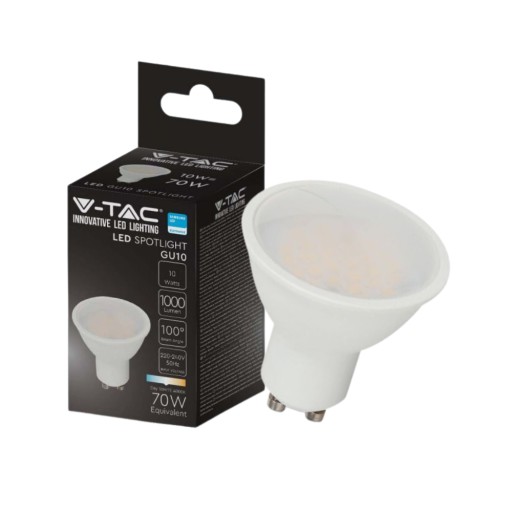 LED ŽIAROVKA reflektor GU10 10W 1000LM 4000K neutrálna farba V-TAC