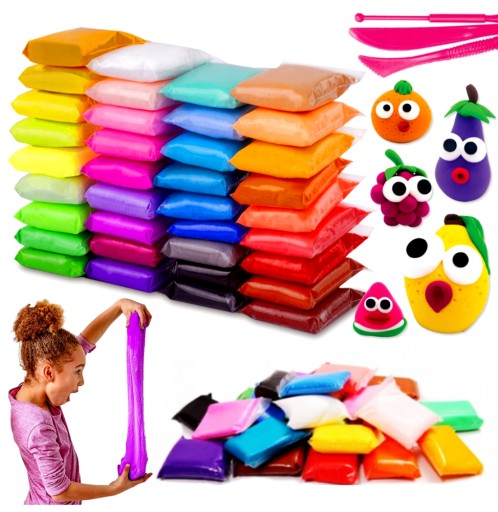 MAGICAL PLASTICINE FOAM POLYMER HROMADNÁ PENA SET XXL 36 kusov