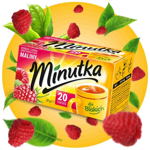 Klasický expresný čierny čaj s príchuťou maliny Čierny čaj 20T MInutka