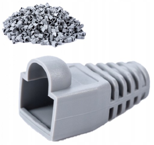 Kryty zástrčky RJ45, 10 ks, sivé