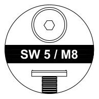 562A M8x20 mm nábytková skrutka, metrická, imbusový kľúč, 10 KS