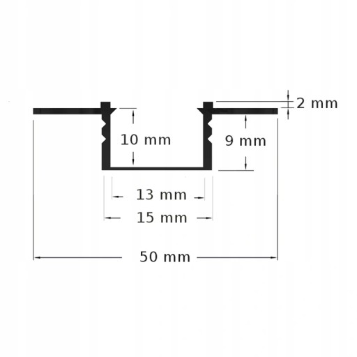 PVC PROFIL pre LED pásy, biely sadrokartón + opálový difúzor, 1 m