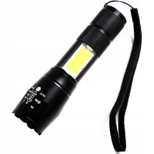 VÝKONNÁ LED COB ZOOM USB TAKTICKÁ BATERKA