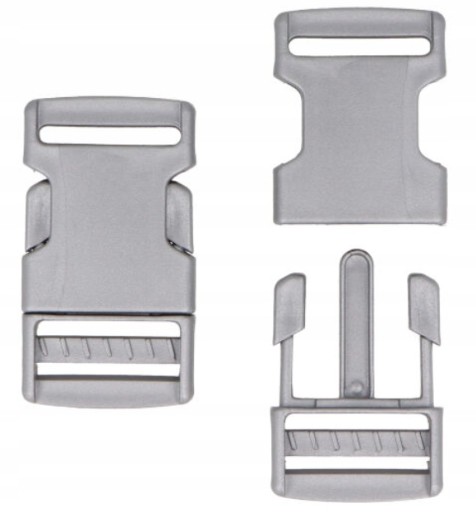 Plastová spona na popruh 2,5 cm 25 mm - 6ks šedá