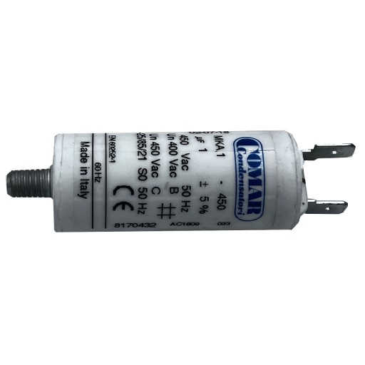 malý valcový TC štartovací kondenzátor 1 uF 450V 1uF/450