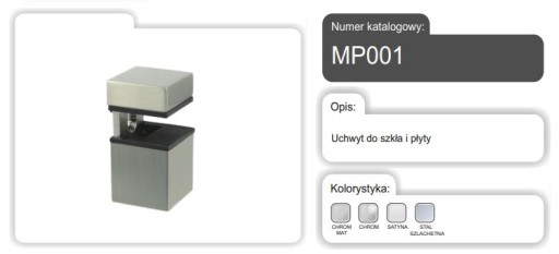 MONTÁŽNA SKLENENÁ POLIČOVÁ RÚČKA MP001 SATÉN MP001/S AMIX