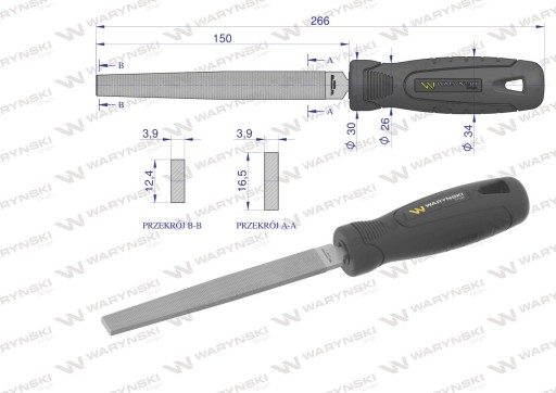 Waryński plochý pilník 150 mm