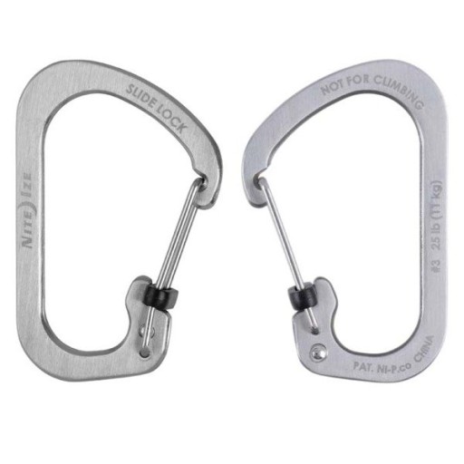 Karabína Nite Ize SlideLock Stainless Steel #3 Stainless