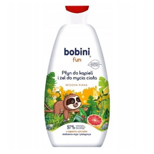 BOBINI FUN Tekutý a umývací gél do kúpeľa pre deti, citrus 500ml