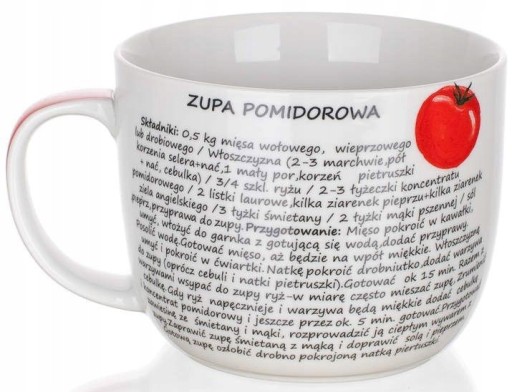 Banketový pohár na paradajkovú polievku s receptom 730ml