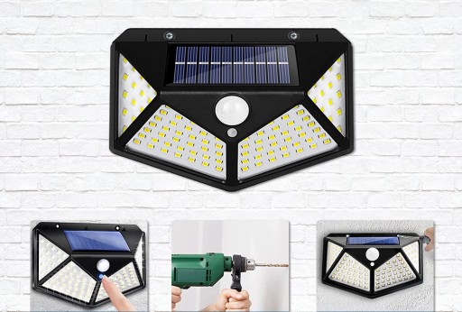 SLNEČNÁ LAMPA SO SNÍMAČOM POHYBU SÚMRAK 100LED