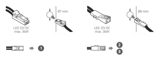 Mini konektor pre LED pásiky Design Light 2m, čierny