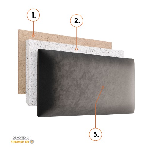 Čalúnené stenové panely 50 cm x 30 cm 3D Velúr