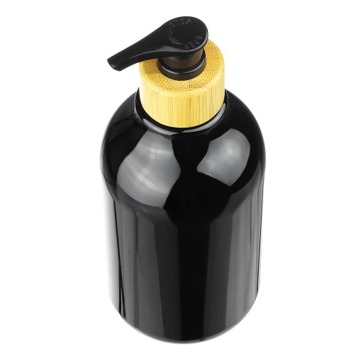 DÁVKOVAČ TEKUTÉHO MYDLA FĽAŠA S PUMPAČKOU NA TEKUTÉ GÉL 500ml 0,5l BAMBUS