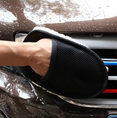 RUKAVICE NA UMÝVANIE A LEŠTENIE RÁFOV AUTOMOBILOV UMÝVAČKA HUBOVÁ VLNA