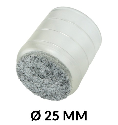 Kryty, ochranné krytky s filcom na nohy 25 mm