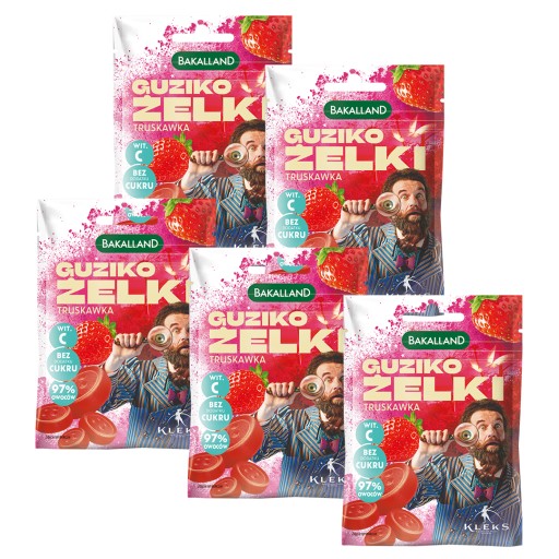 Bakalland Guziko jahodové želé bez cukru bez želatíny 5x34g KLEKS