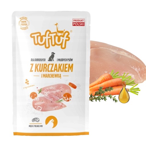 TUF TUF vrecko na krmivo pre psov kuracie mrkva 500g