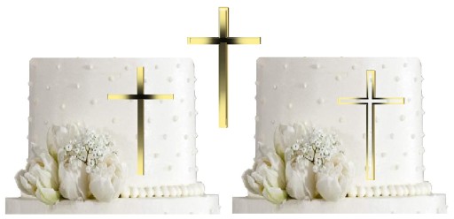 Topper CROSS obojstranná ozdoba torty BAPTISM Communion