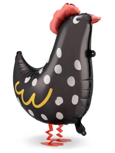 Fóliový balón kohúta čierny 48x60 cm Easter Farm Birthday