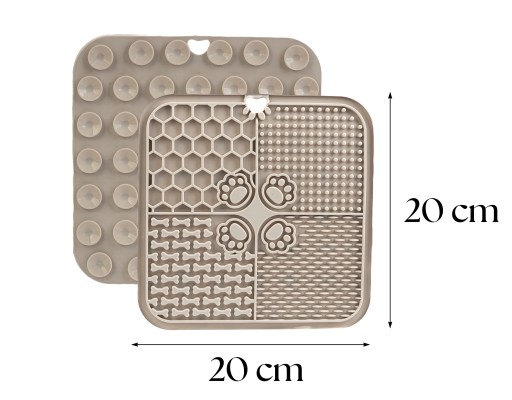 Vanička na LIZING MAT pre psov 20x20cm ANTISTRESOVÁ veľká XL ŠEDÁ