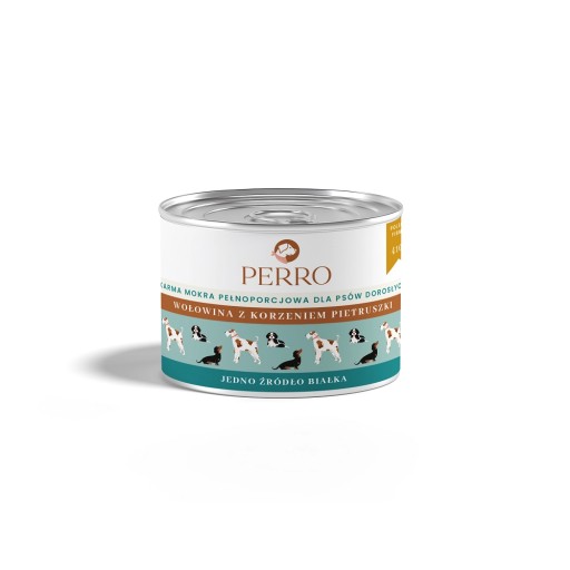 PERRO MOKRÉ KRMIVO PRE PSA Hovädzie mäso s petržlenovou vňaťou 850g
