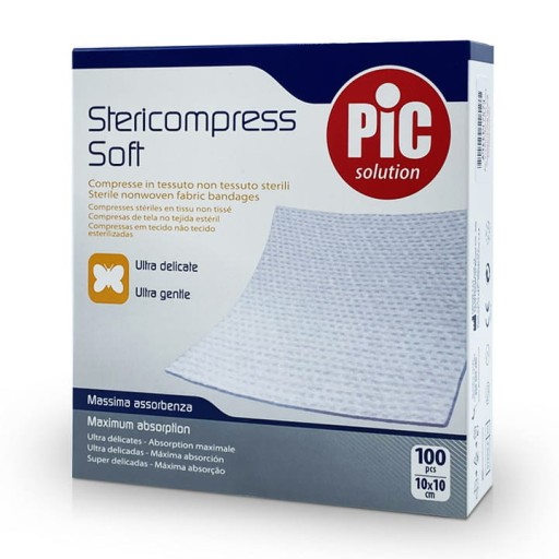 PIC Solution Stericompress Soft Sterilné netkané obklady 10x10cm 100 ks