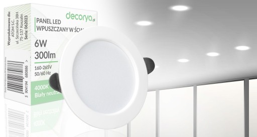 LED PANEL STROPNÝ OSVETLENIE OSVETLENIE 6W 230V 9,5cm