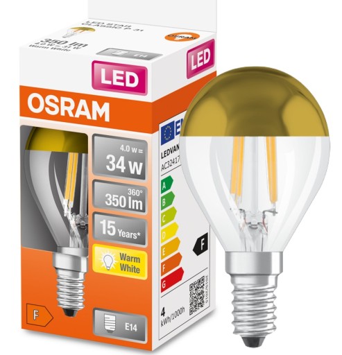 Osram LED dekoračné zlaté bublinkové zrkadlo 4W E14