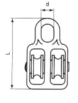 30 mm dvojitá lanová kladka