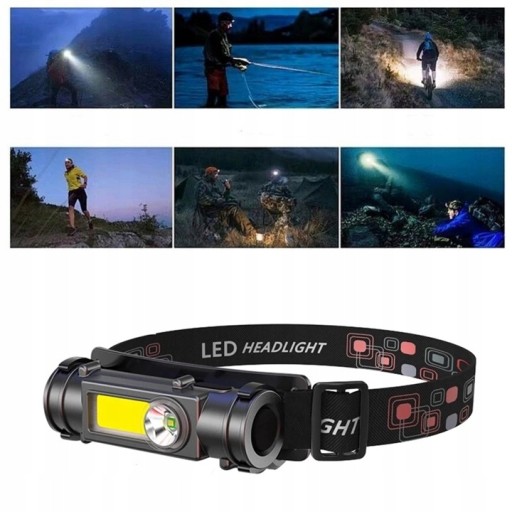 LED COB ČELOVKA MAGNETOVÁ USB ČELOVÁ LAMPA
