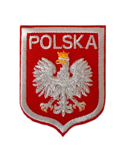 Nažehľovačka (tepelná aplikácia), nášivka, nášivka na odev, malý poľský štátny znak