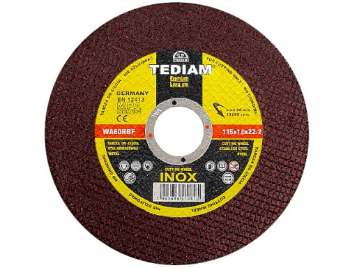 REZNÉ KOTOUČE NA ŠTÍT NA KOV, INOX OCEL 115x1,0 TEDIAM PREMIUM 115 x 1,0