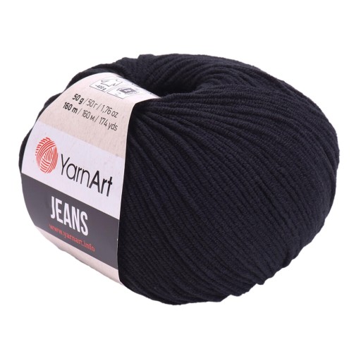 Priadza YarnArt Jeans č. 53 - čierna, 50g 160m