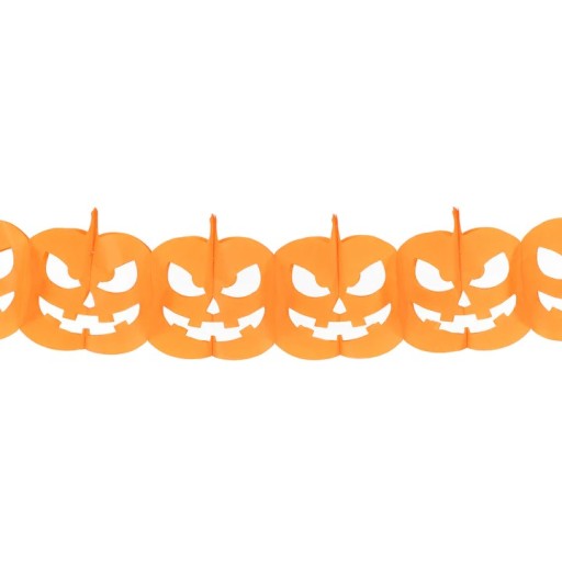 Papierové ozdoby Halloween Garland Orange Tekvica 170 cm