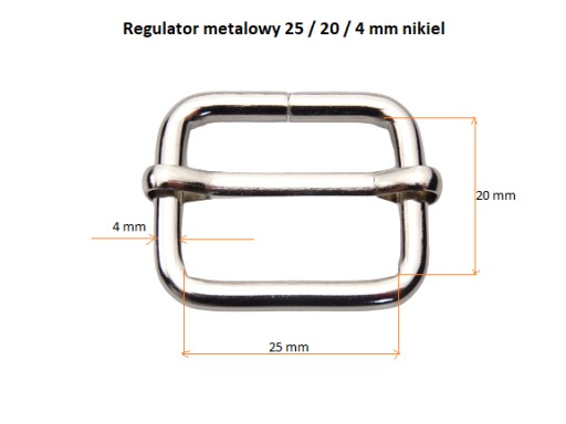 Kovový kožený nastavovač remienka 25 / 20 / 4 mm nikel 10 ks