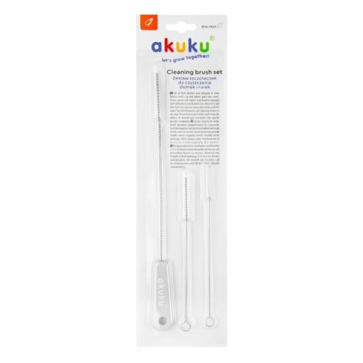 Akuku SET kefiek, štetce na slamky, slamky, náustky, 3 kusy