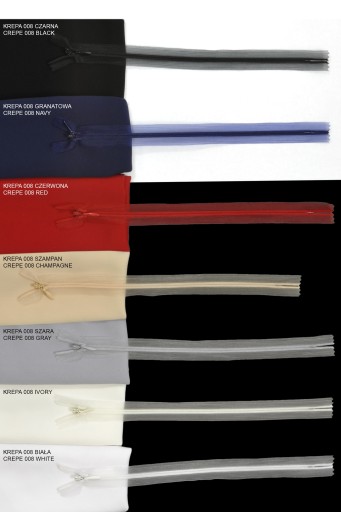 Transp na skrytý zips. C3 25 cm Biela