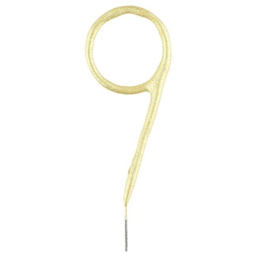 STUDENÉ prskavky ZLATÉ ČÍSLO 9 číslo NARODENINY 18 cm
