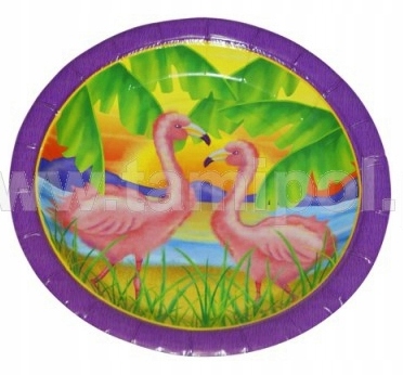 FLAMINGIO narodeninové papierové taniere, 6 ks, 18 cm