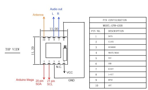 059 Modul FM rádia TEA5767 Arduino
